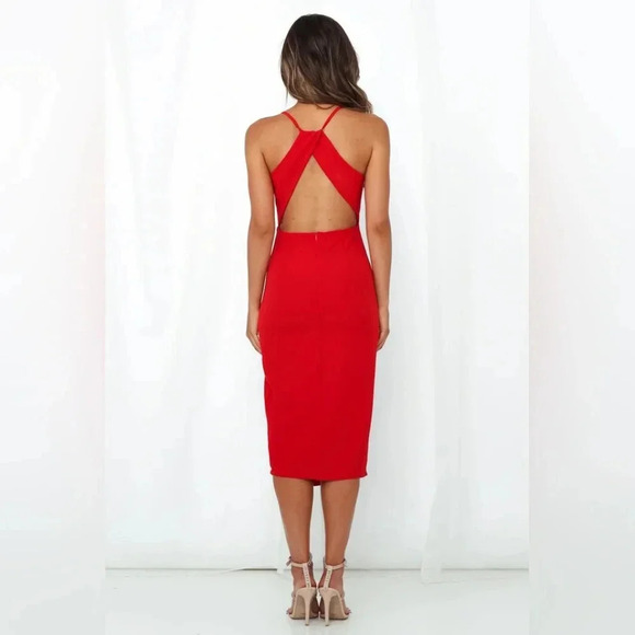 DEAR EMILIA HAVE THE LAST DANCE MIDI DRESS RED - Picture 9 of 14